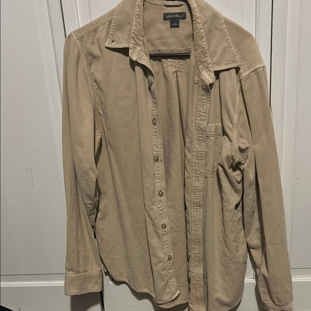 Casual Beige textrured button up